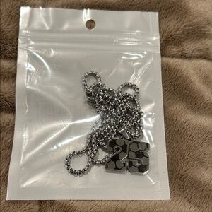 Kids Black and Silver Soccer Chain Necklace